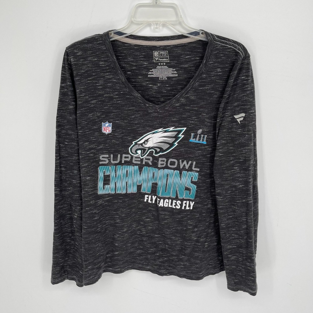 Fanatics Women's Charcoal NFL Super Bowl Champions Long Sleeve T-Shirt Size M